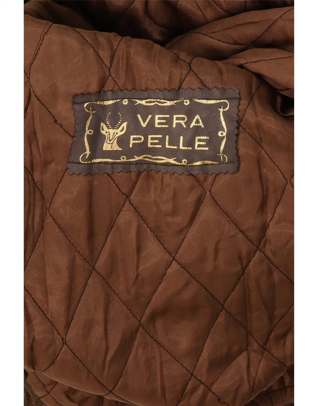Giacca in pelle vintage da donna IT 42 media kaki