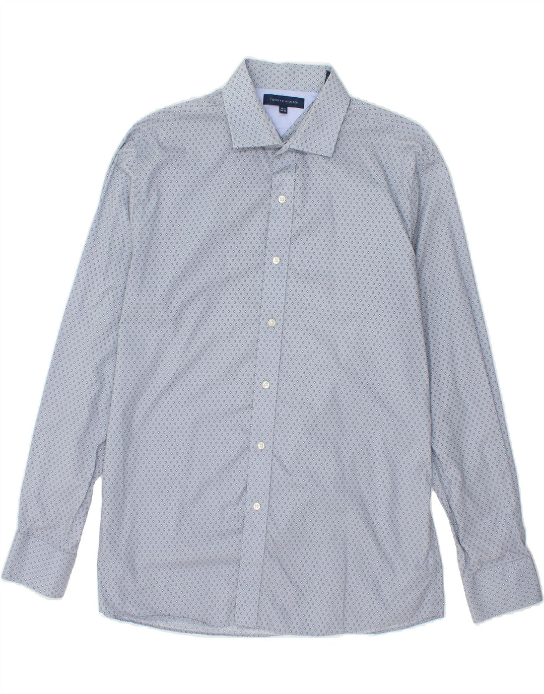 TOMMY HILFIGER Mens Shirt Size 16 1/2 Large Blue Argyle/Diamond Cotton Vintage Tommy Hilfiger and Second-Hand Tommy Hilfiger from Messina Hembry 
