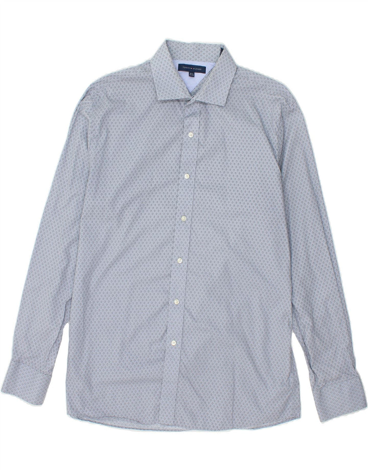 TOMMY HILFIGER Mens Shirt Size 16 1/2 Large Blue Argyle/Diamond Cotton Vintage Tommy Hilfiger and Second-Hand Tommy Hilfiger from Messina Hembry 