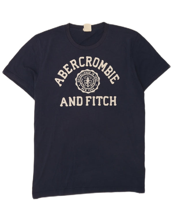 T-shirt con grafica muscolare da uomo Abercrombie & Fitch 2XL in cotone blu navy
