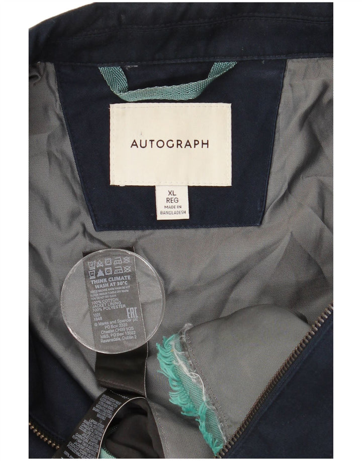 Giubbotto bomber autografo da uomo Marks & Spencer UK 42 XL cotone blu navy