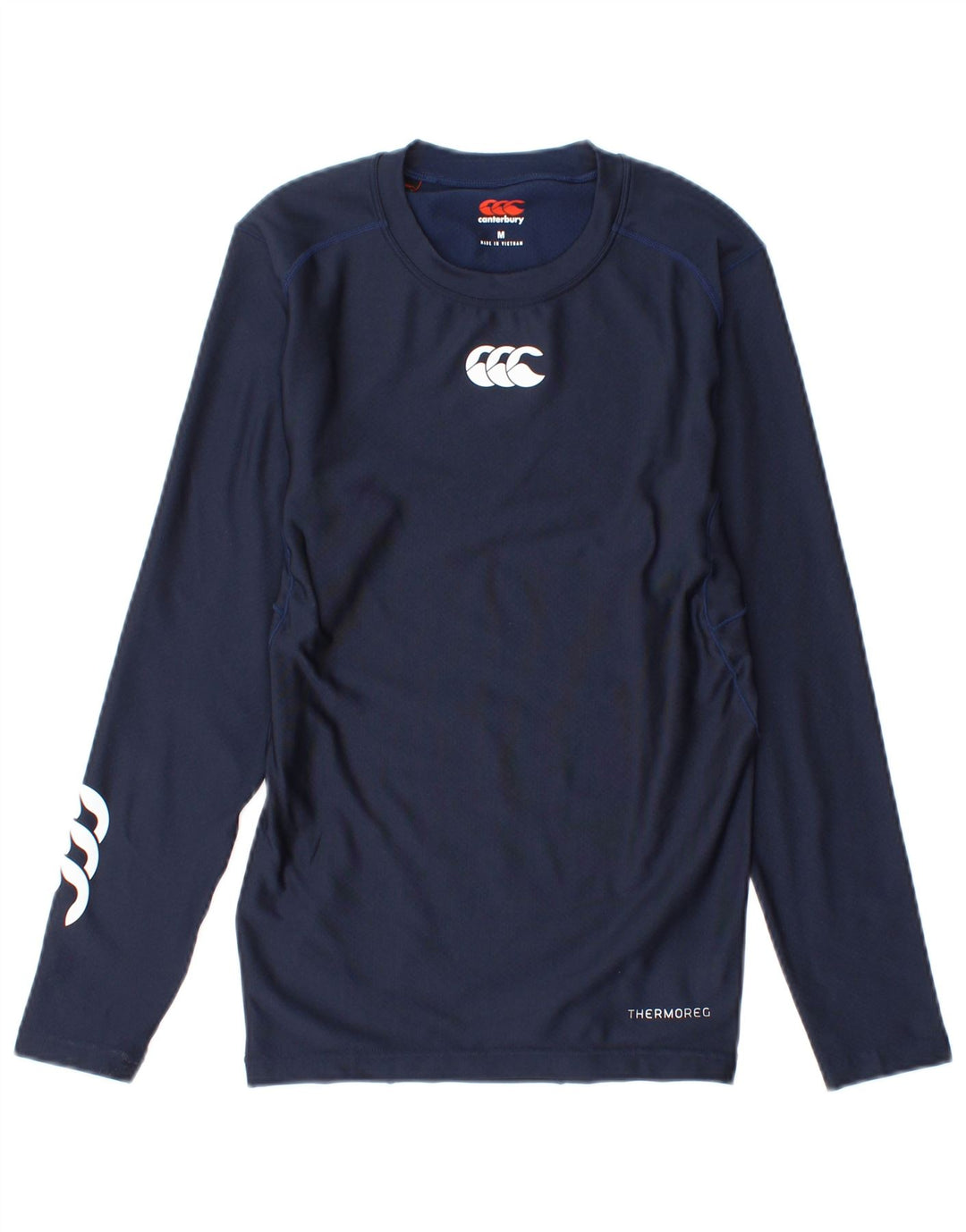 Top grafico da donna a maniche lunghe Canterbury UK 12 poliestere blu navy medio