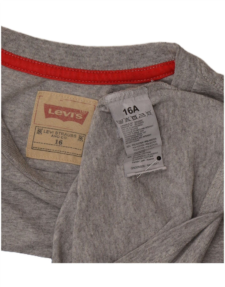 T-shirt grafica da ragazzo Levi's Top 15-16 anni in poliestere grigio