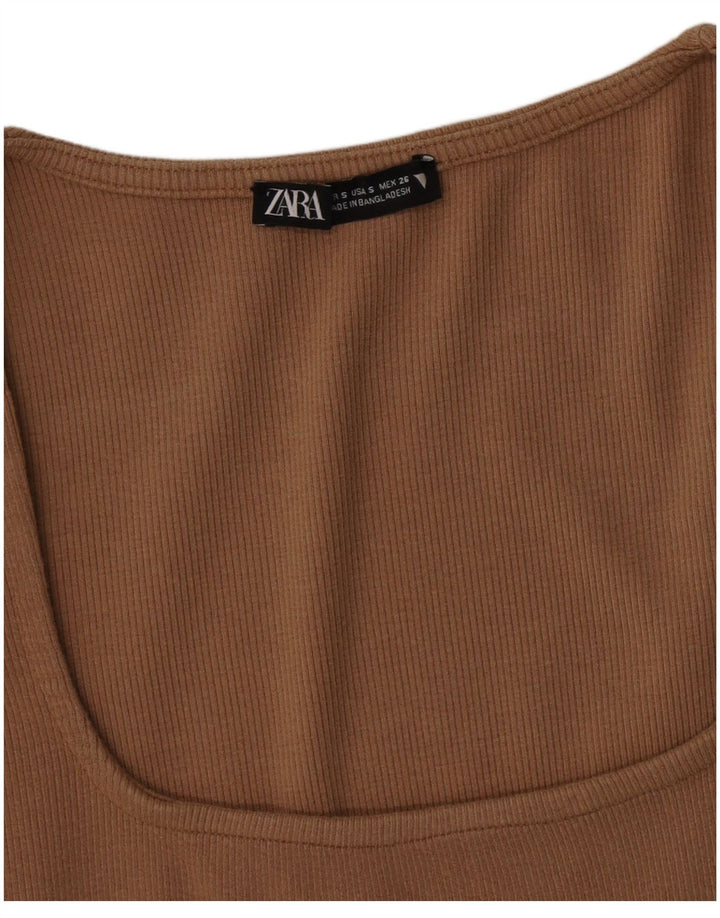 Vestito aderente da donna Zara UK 8 piccolo marrone