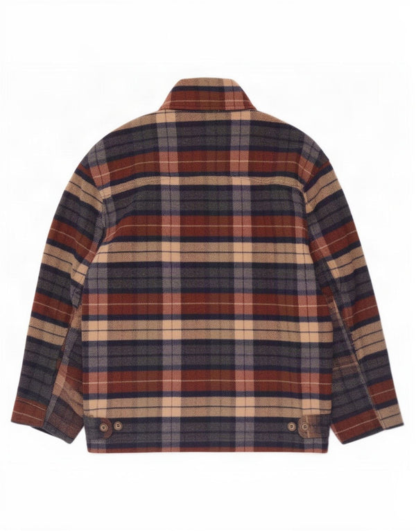 Giacca utilitaria vintage da uomo UK 40 grande lana a quadri multicolore