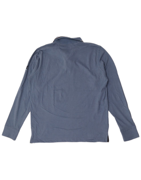 Polo da uomo a maniche lunghe Coveri Large in cotone blu