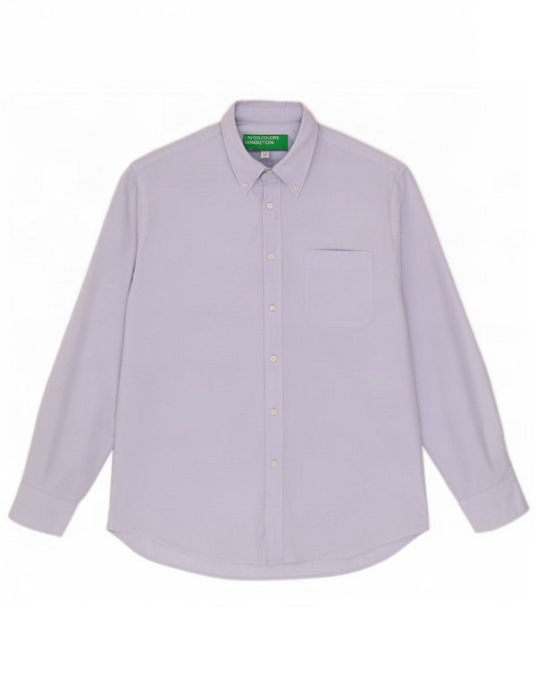 Camicia Benetton Uomo 2XL Cotone Blu