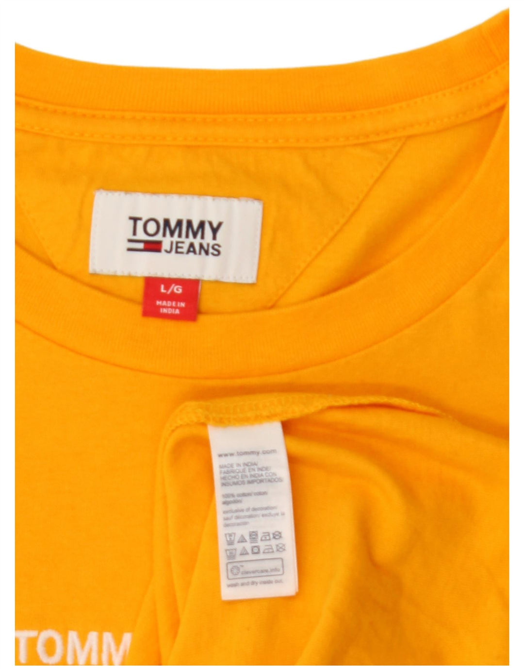 TOMMY HILFIGER T-shirt da uomo Top Large in cotone giallo