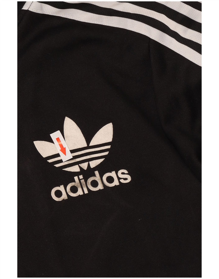 Maglione con cappuccio e zip da uomo Adidas piccolo in poliestere nero