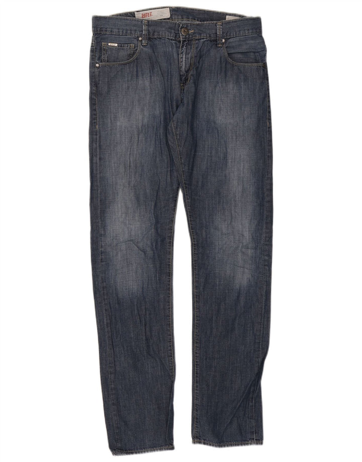 Jeans dritti da uomo Rifle IT 48 medio W34 L34 cotone blu