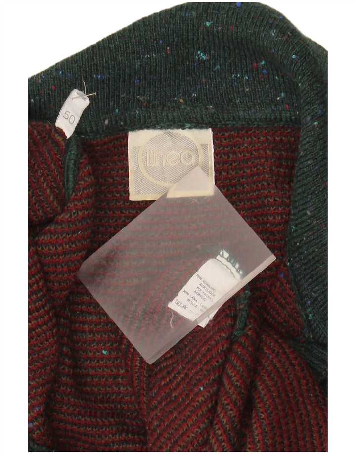 Maglione da uomo con collo alto LINEA IT 50 Verde medio Argyle/Diamante