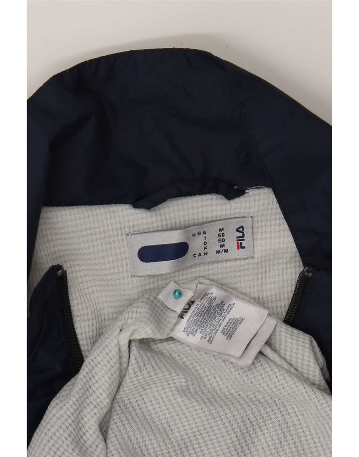 Giacca da ginnastica grafica da uomo Fila in nylon color block medio blu navy