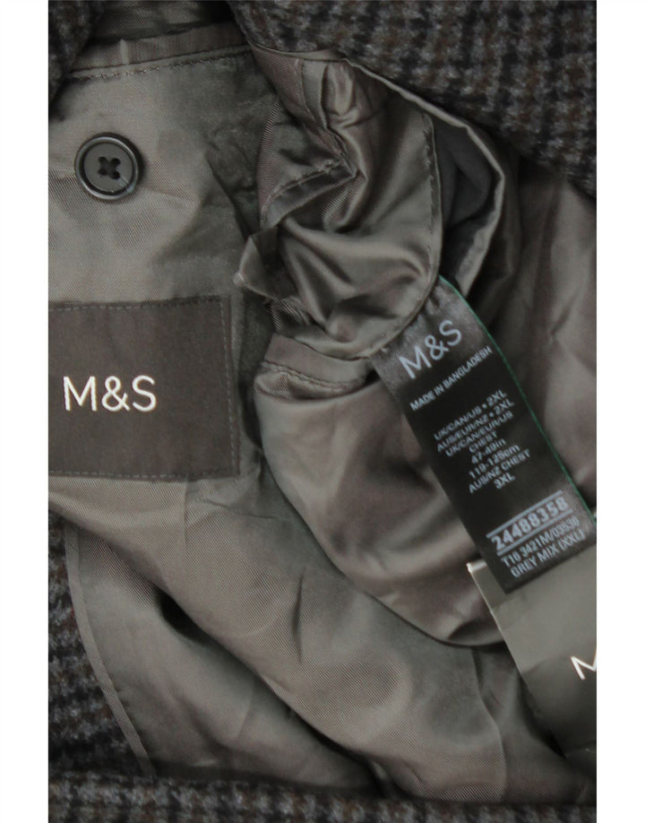Cappotto da uomo Marks & Spencer UK 44 2XL Lana pied de poule grigia