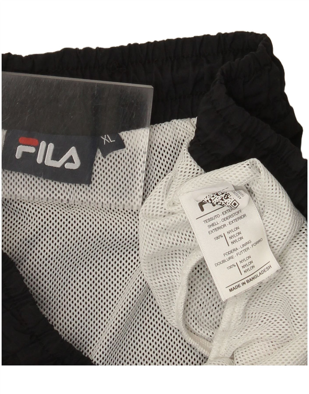 Pantaloncini da bagno Fila da uomo XL in nylon color block nero