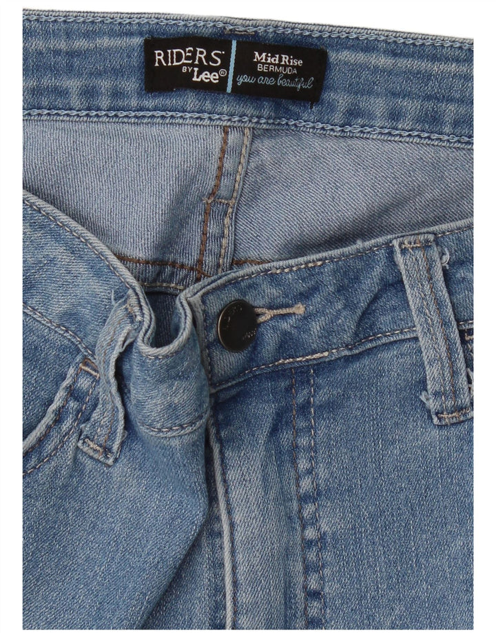 Pantaloncini di jeans Bermuda a vita media Lee Riders da donna W30 Blu medio