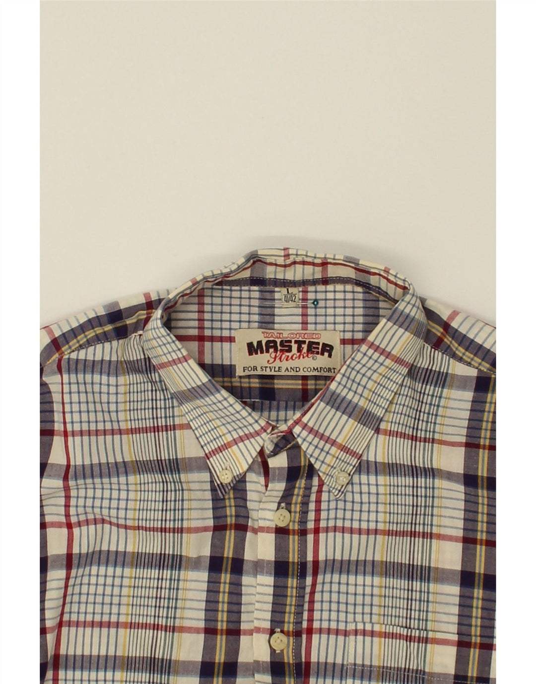 MASTER Mens Shirt Size 41/42 Large Multicoloured Check Cotton Vintage Master and Second-Hand Master from Messina Hembry 