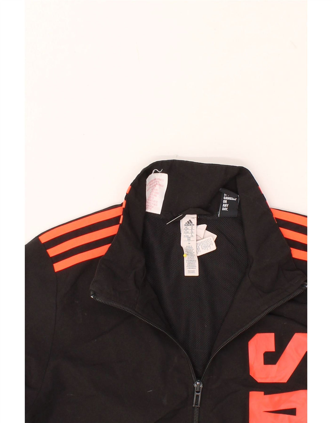 ADIDAS Boys Graphic Tracksuit Top Jacket 11-12 Years Black Polyester Vintage Adidas and Second-Hand Adidas from Messina Hembry 