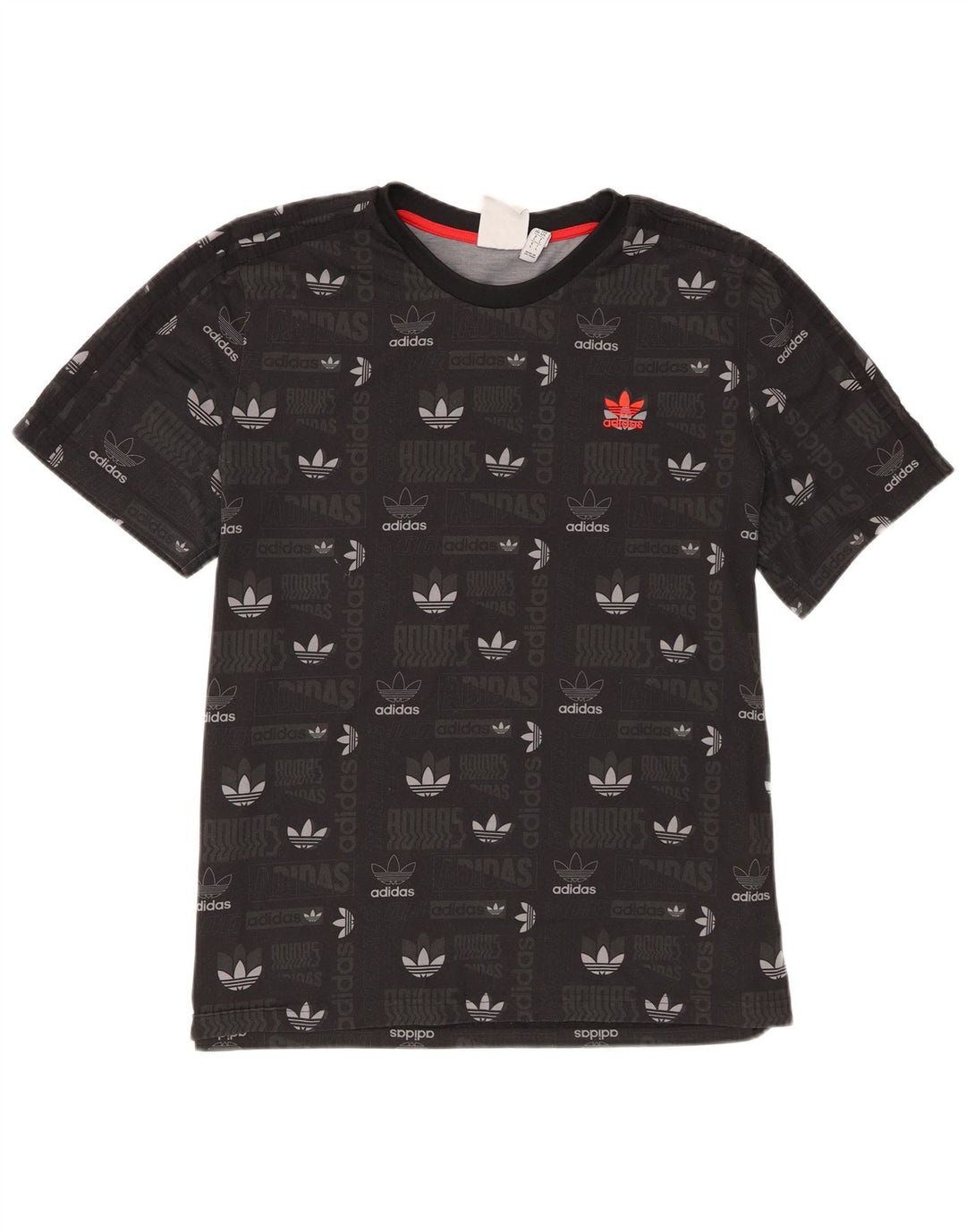 T-shirt grafica da uomo Adidas Top grande in poliestere nero