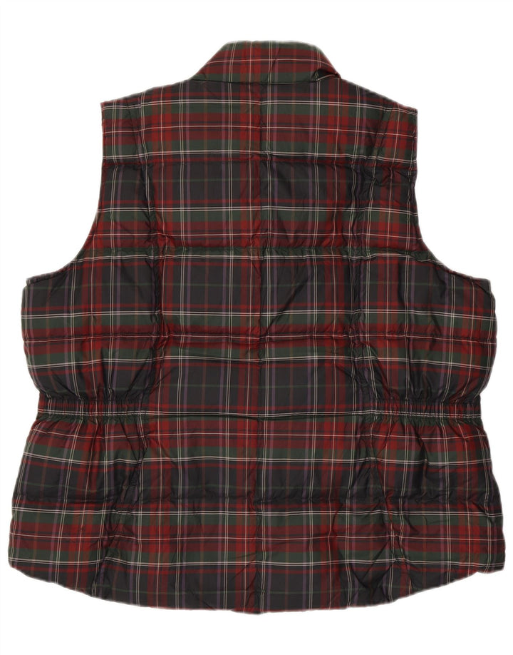 Gilet imbottito da donna EDDIE BAUER UK 20 2XL Poliestere a quadri rosso