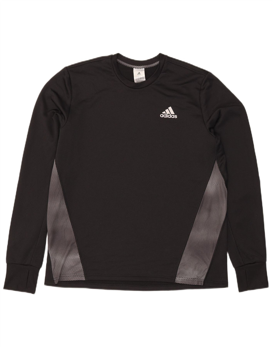 Adidas Aeroready Top da uomo a maniche lunghe grande in poliestere color block nero