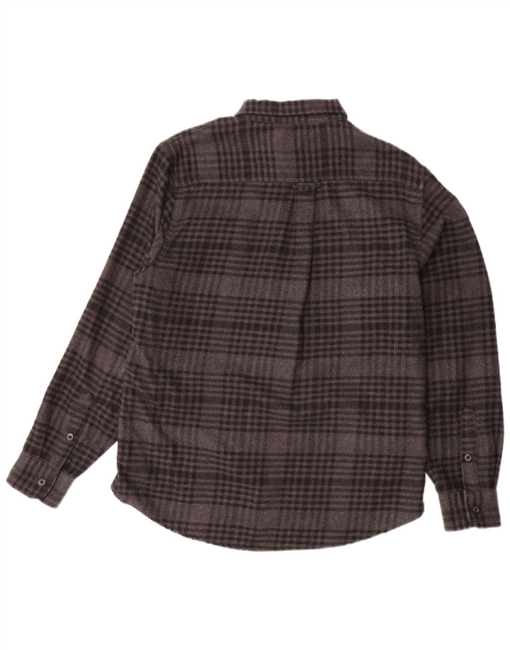 ORVIS Camicia in flanella da uomo in cotone a quadri grigio medio