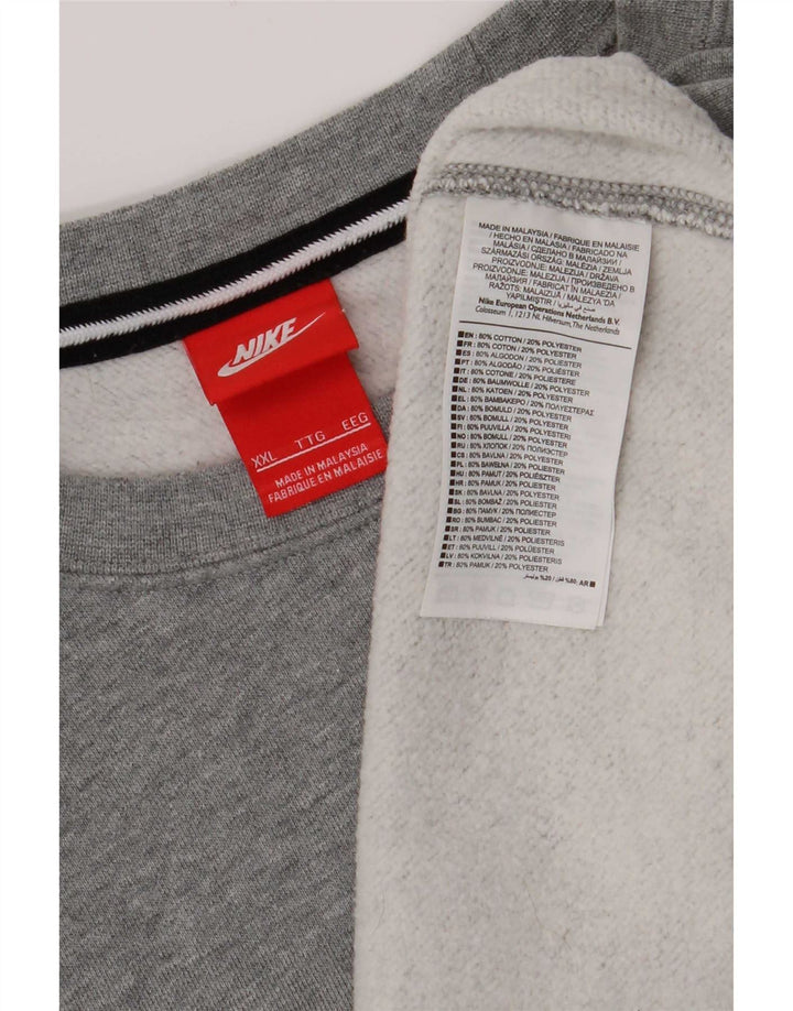 Felpa Nike Uomo Maglione 2XL Cotone Grigio