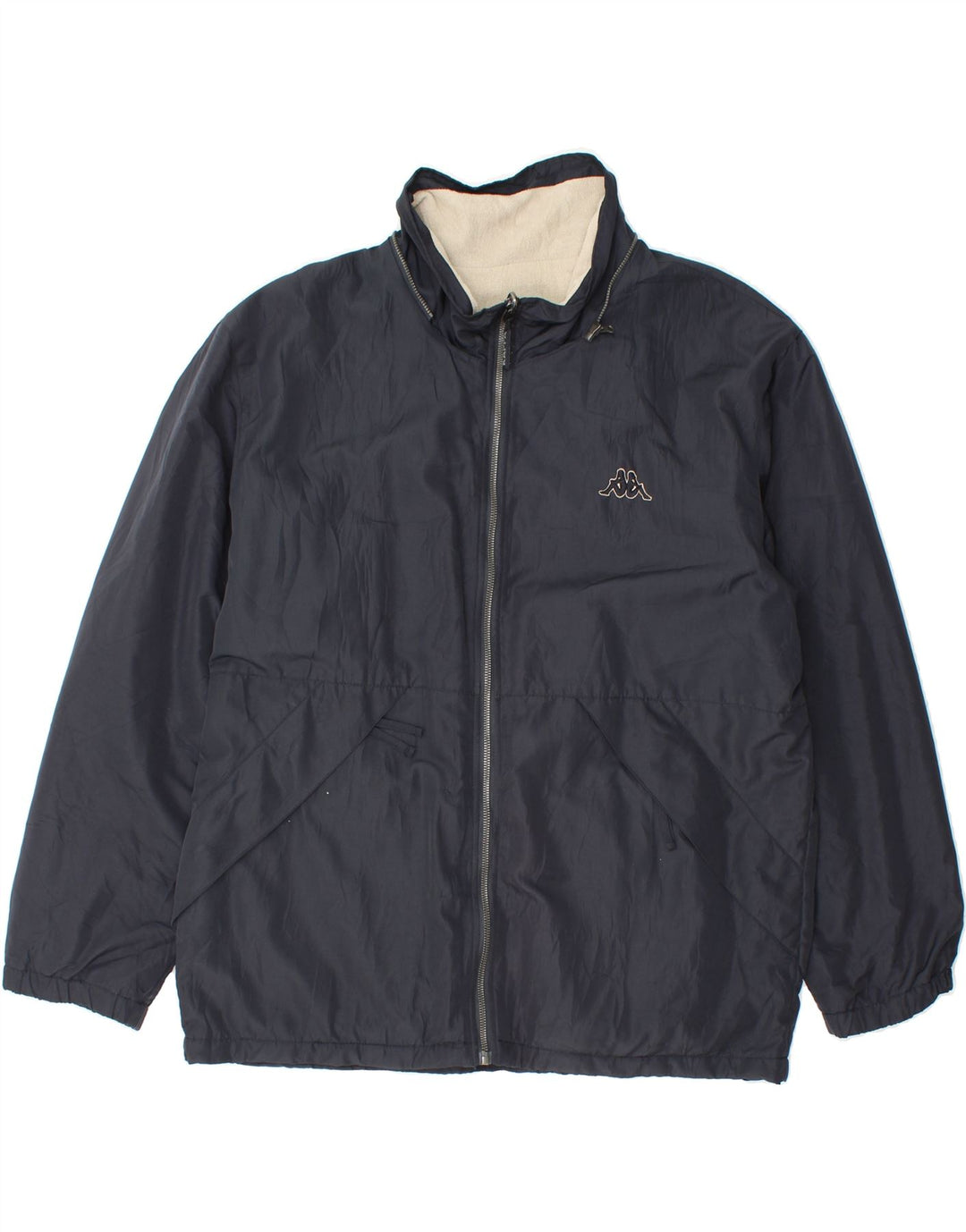 KAPPA Mens Loose Fit Reversible Jacket UK 36 Small Navy Blue Polyester Vintage Kappa and Second-Hand Kappa from Messina Hembry 