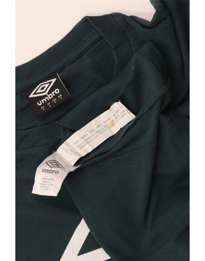 T-shirt grafica regolare da uomo Umbro Top Small in cotone verde