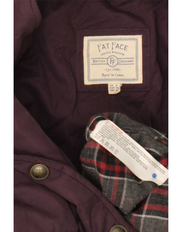 Cappotto imbottito con cappuccio da donna Fat Face UK 8 piccolo poliestere viola