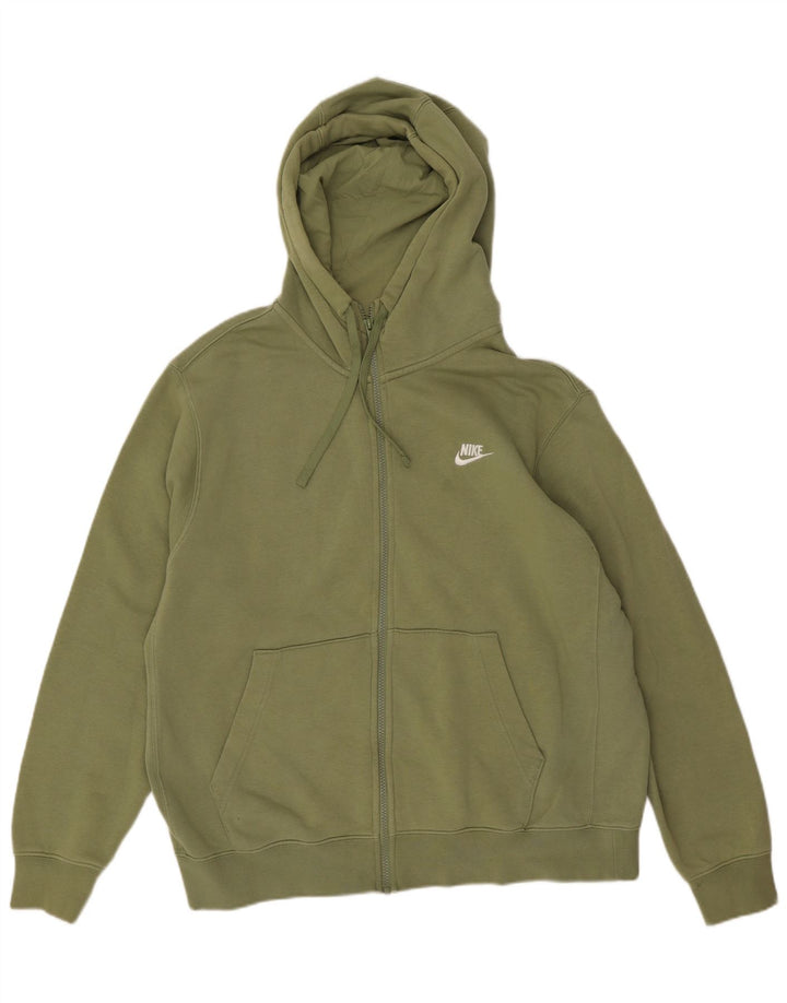 Felpa con cappuccio e zip Nike da uomo grande in cotone kaki