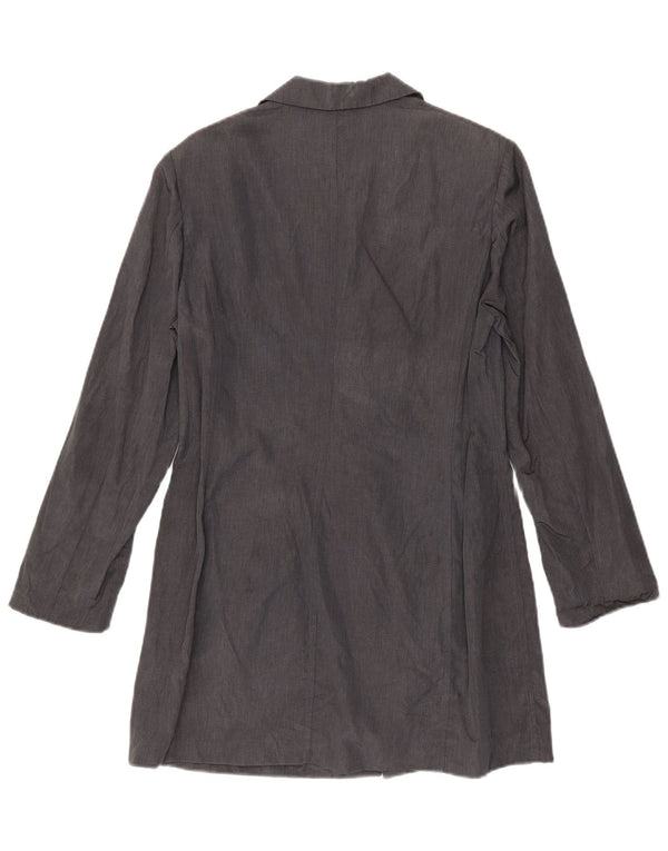 Max & Co. Giacca blazer a 3 bottoni lunga da donna UK 12 Lino grigio medio