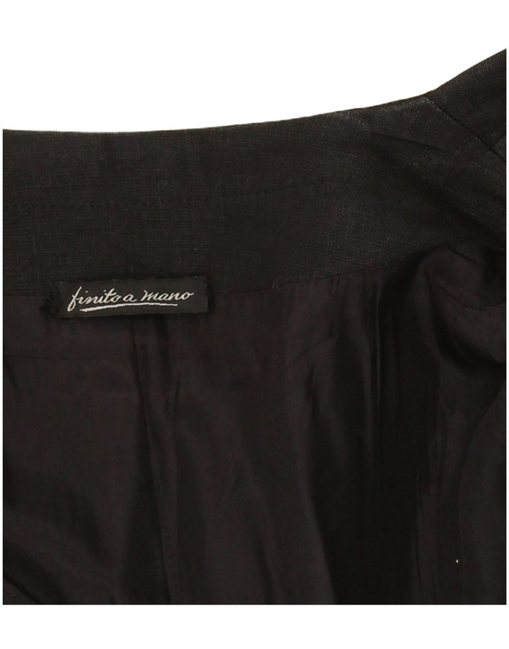 Giacca blazer vintage da donna a 1 bottone UK 14 grande nera
