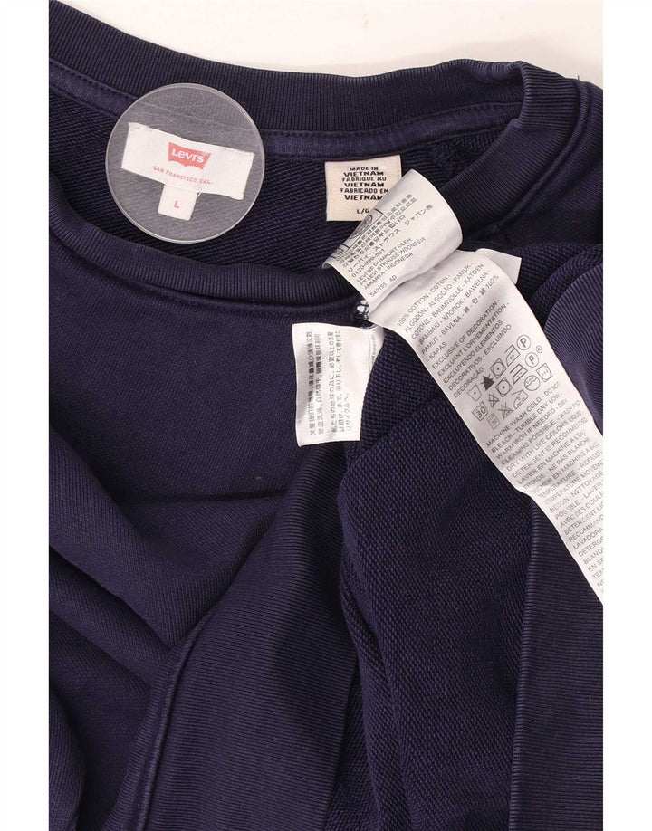 Levi's Felpa da uomo Maglione grande in cotone blu navy