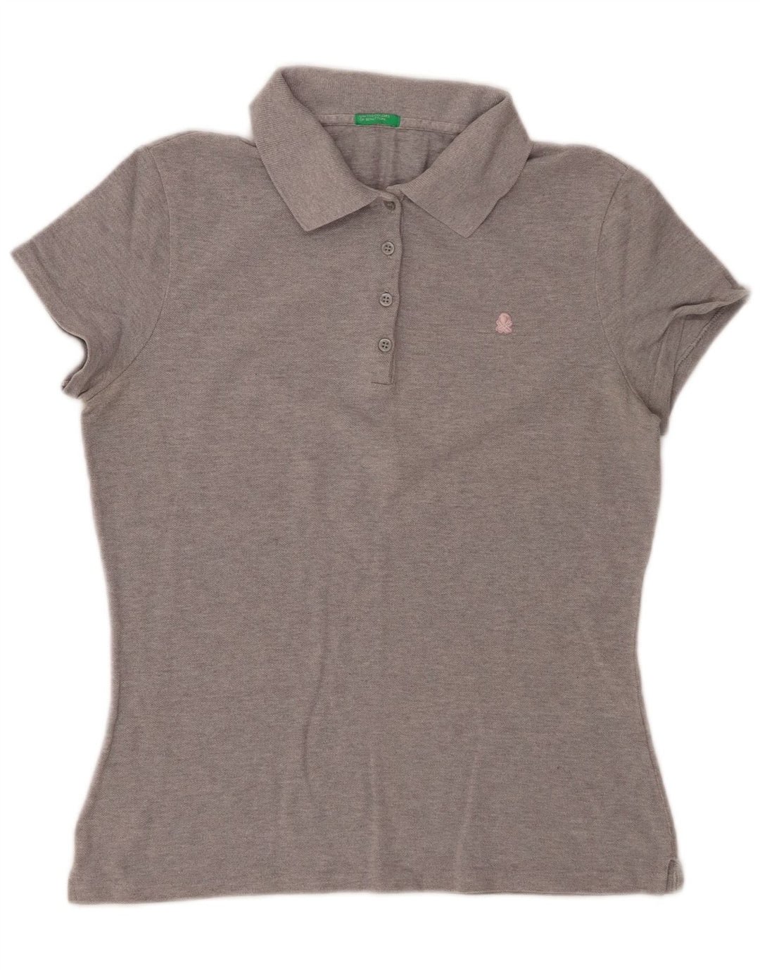 Polo Benetton Donna UK 12 Grigio Medio