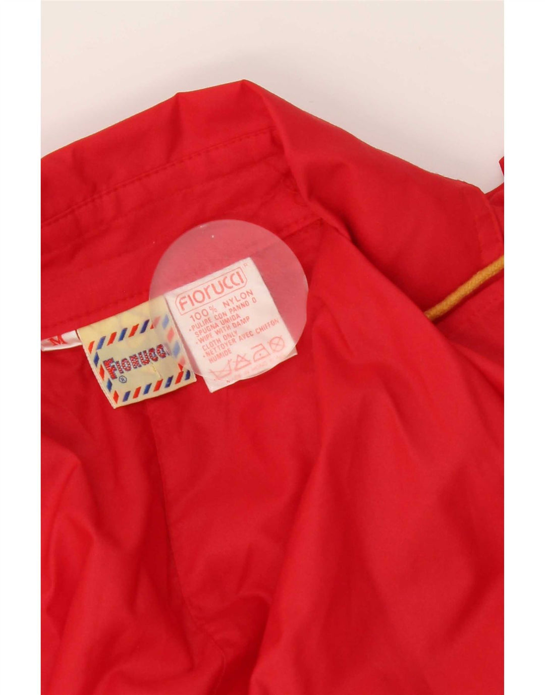 Trench con cappuccio da donna Fiorucci UK 14 nylon rosso medio