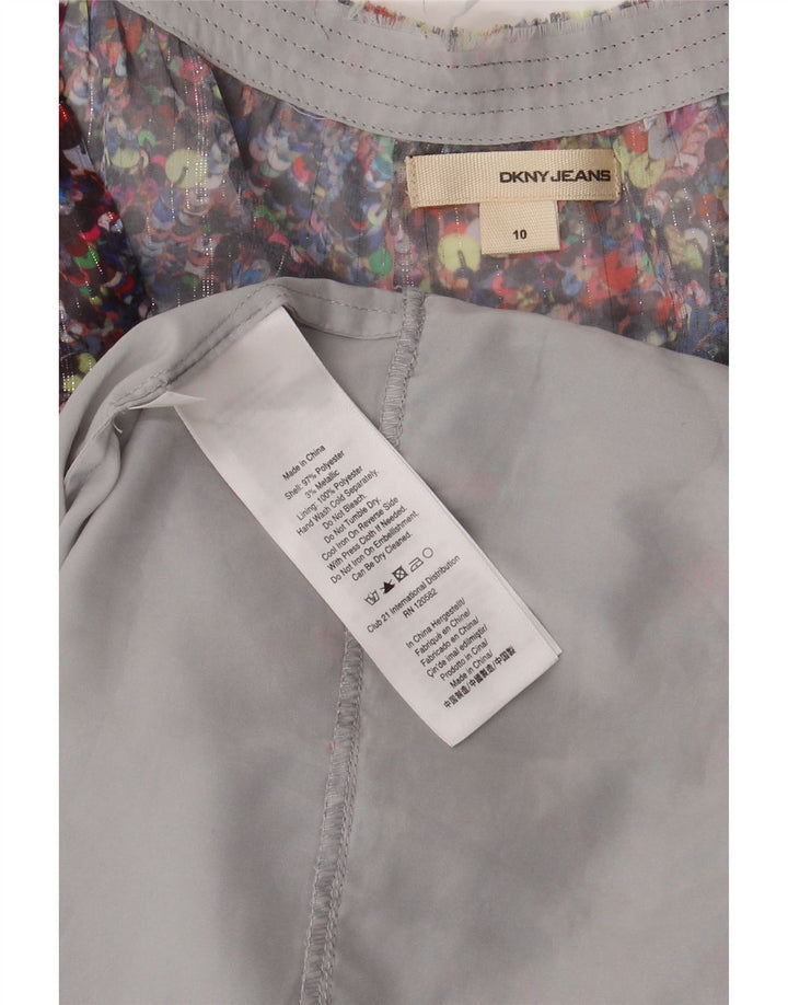 Abito a strati senza maniche da donna DKNY US 10 grande floreale multicolore