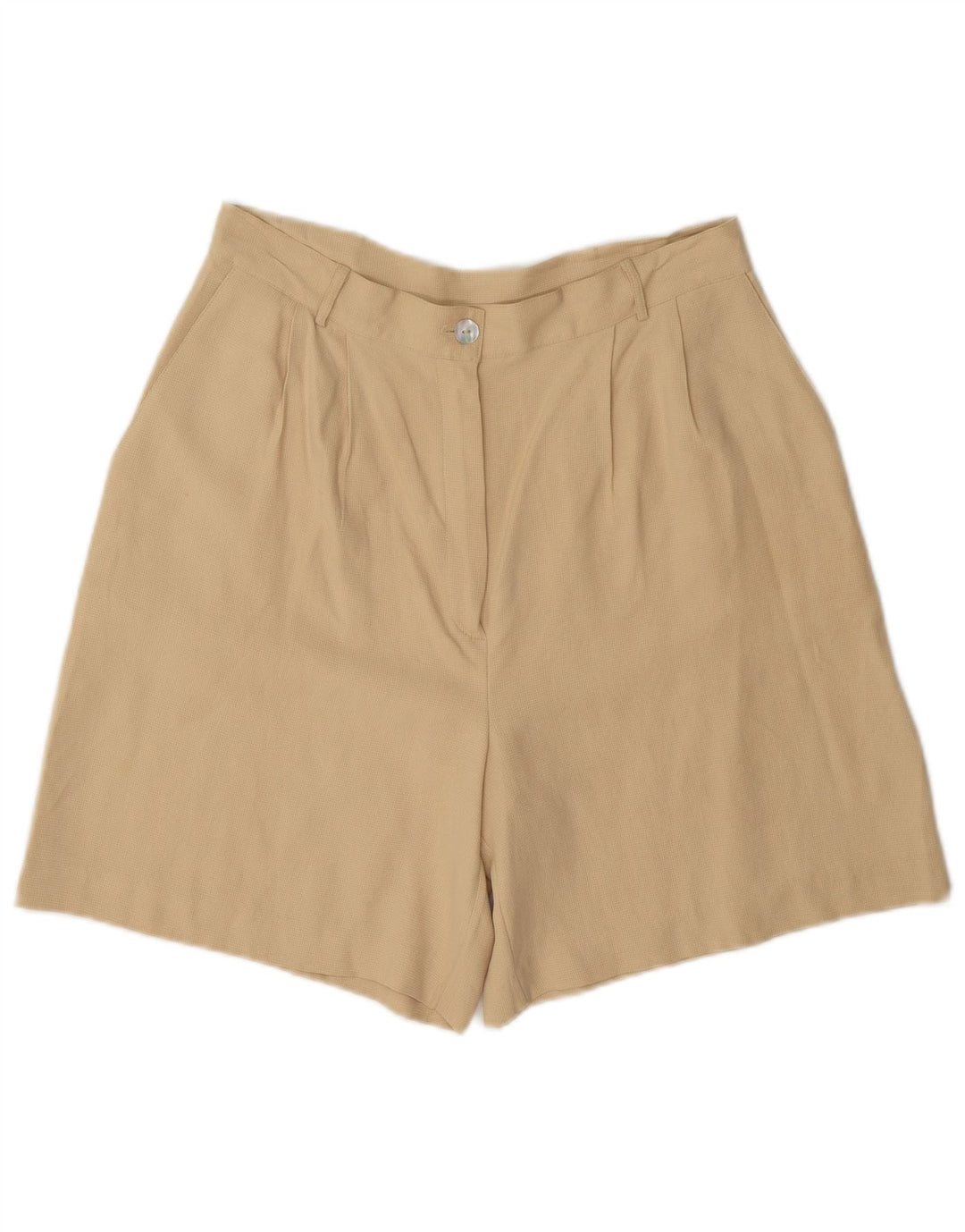 Pantaloncini casual con ancoraggio da donna vintage IT 44 medi W28 Beige