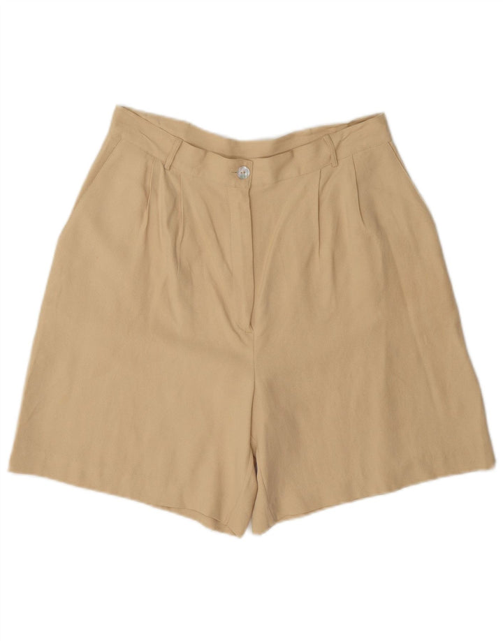 Pantaloncini casual con ancoraggio da donna vintage IT 44 medi W28 Beige