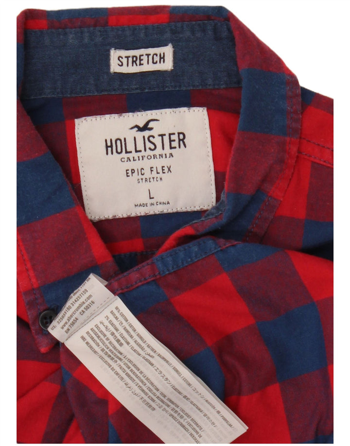 Camicia da uomo HOLLISTER in cotone a quadri rossi grandi