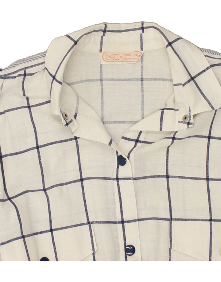 CREATION Womens Shirt Dress IT 38 XS White Check Cotton | Vintage Creation | Thrift | Second-Hand Creation | Used Clothing | Messina Hembry 