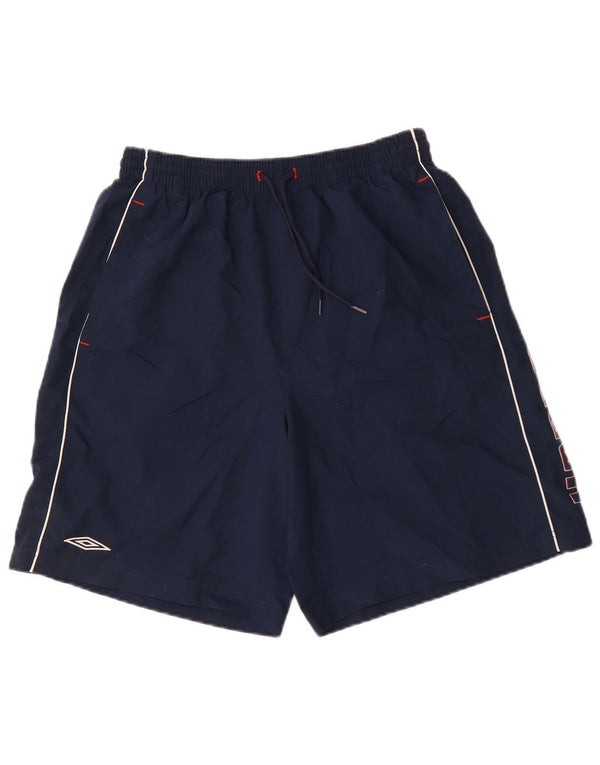 Pantaloncini sportivi grafici da uomo Umbro grandi in poliestere blu navy