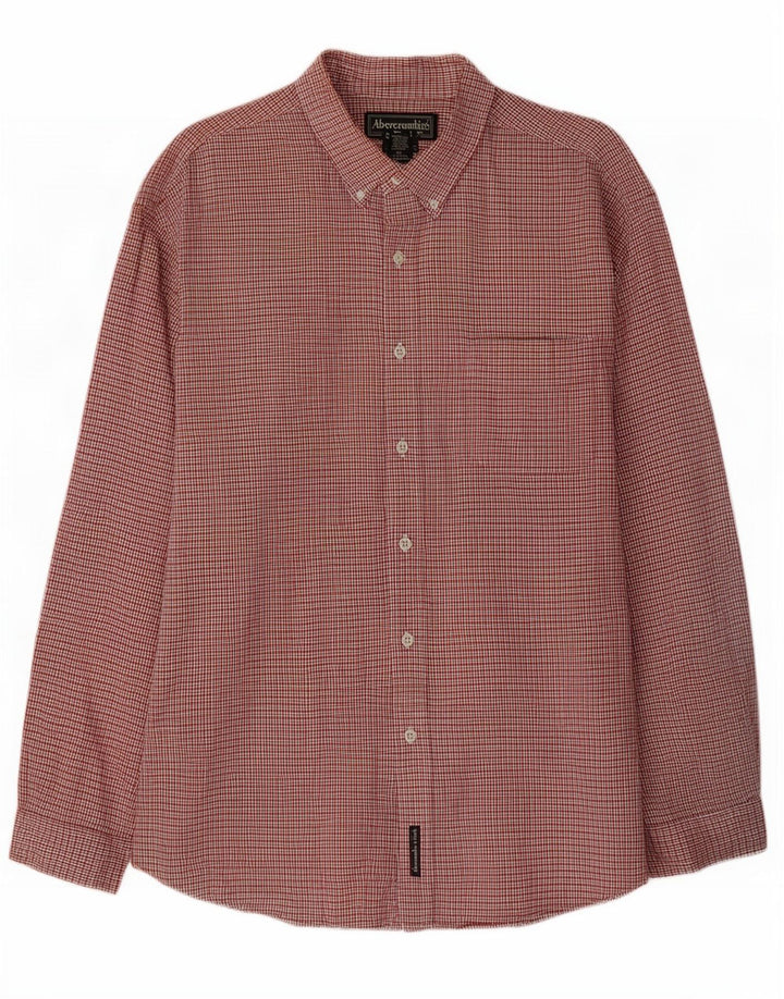 Camicia da uomo Abercrombie & Fitch XL in cotone a quadri rossi