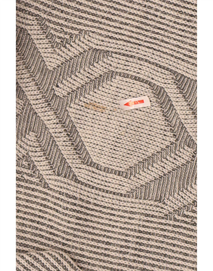 Maglione girocollo da uomo Nuova Moda in lana geometrica grigio medio