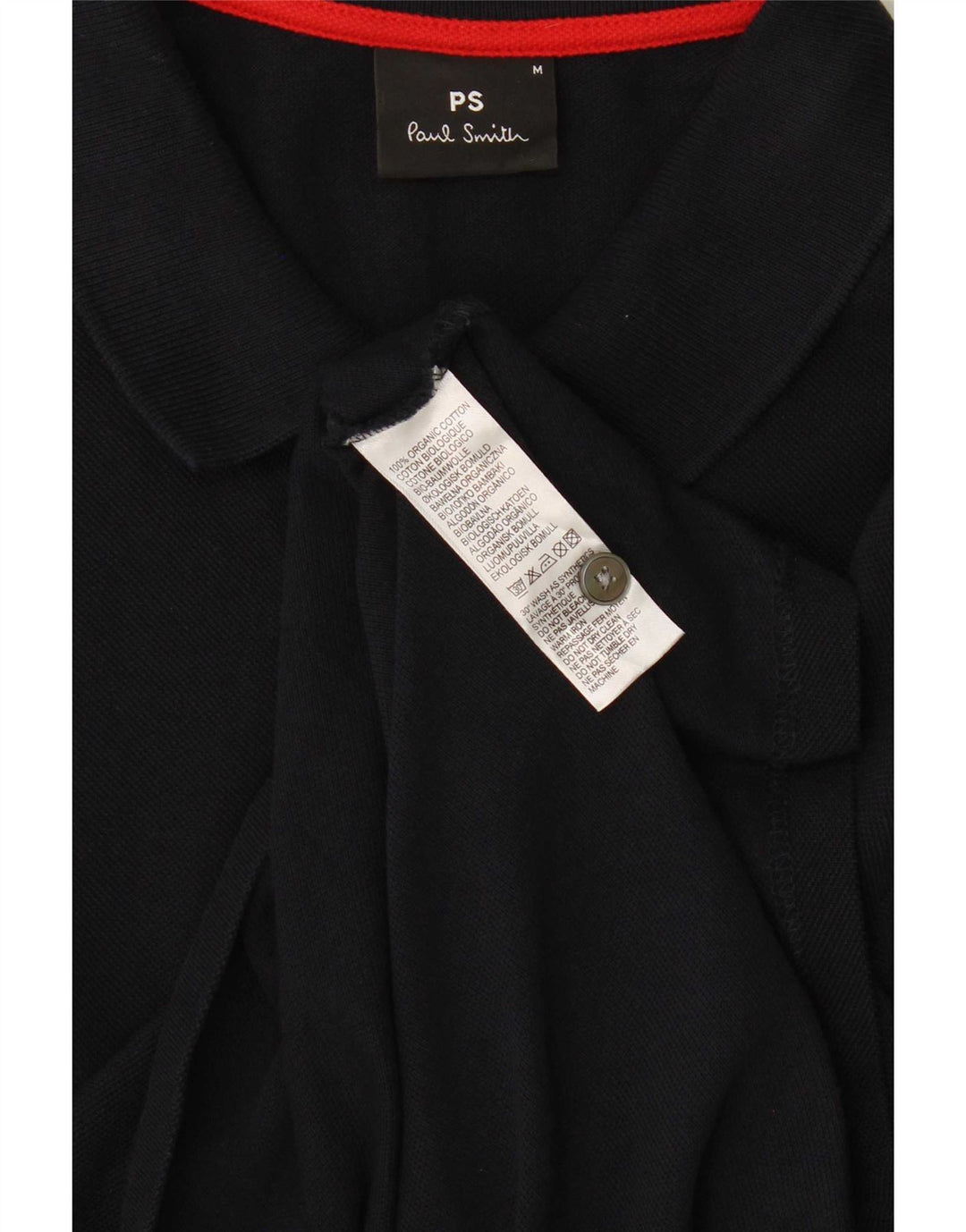 Polo da uomo a maniche lunghe Paul Smith in cotone blu navy medio
