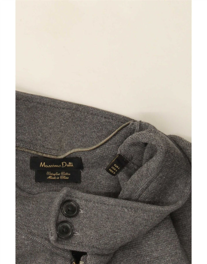 Maglione cardigan da donna Massimo Dutti UK 16 grande grigio