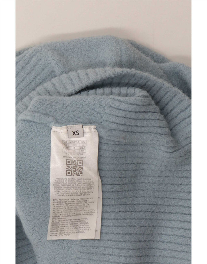 Maglione maglione da donna Guess con collo alto UK 4 XS blu poliammide