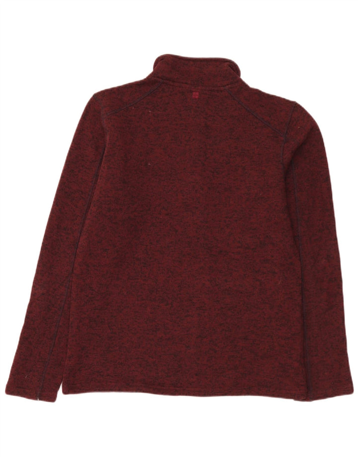 Mountain Warehouse Felpa da uomo con collo con zip, maglione piccolo bordeaux screziato