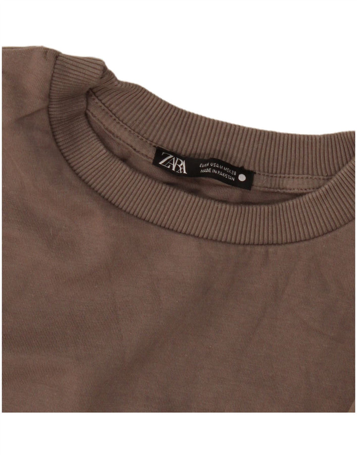Felpa oversize a maniche corte da donna Zara UK 14 Beige medio