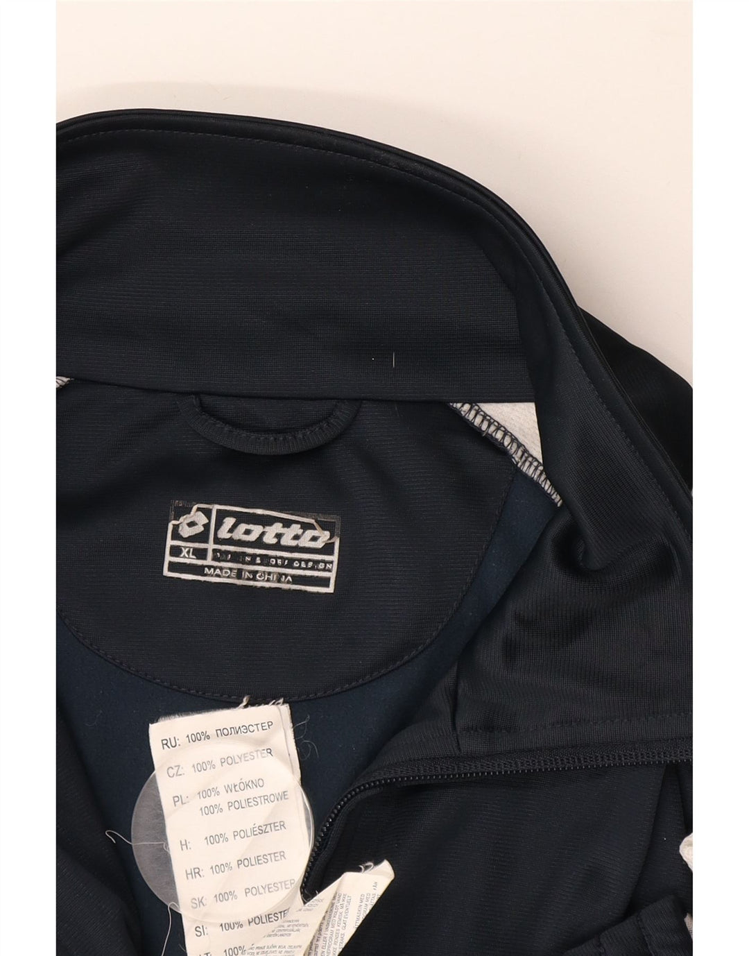 Giacca da ginnastica grafica da uomo LOTTO XL XL in poliestere color block blu navy