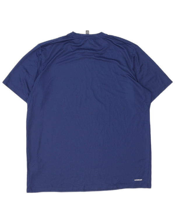 T-shirt Adidas Aeroready da uomo Top XL in poliestere blu navy